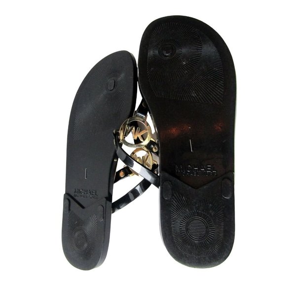 Michael Kors MK Black and Gold Sandals Size 11M - Picture 3 of 3